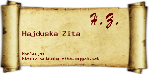 Hajduska Zita névjegykártya